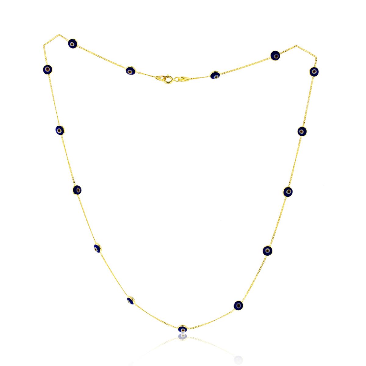 14K Yellow Gold Evil Eye 17" Necklace
