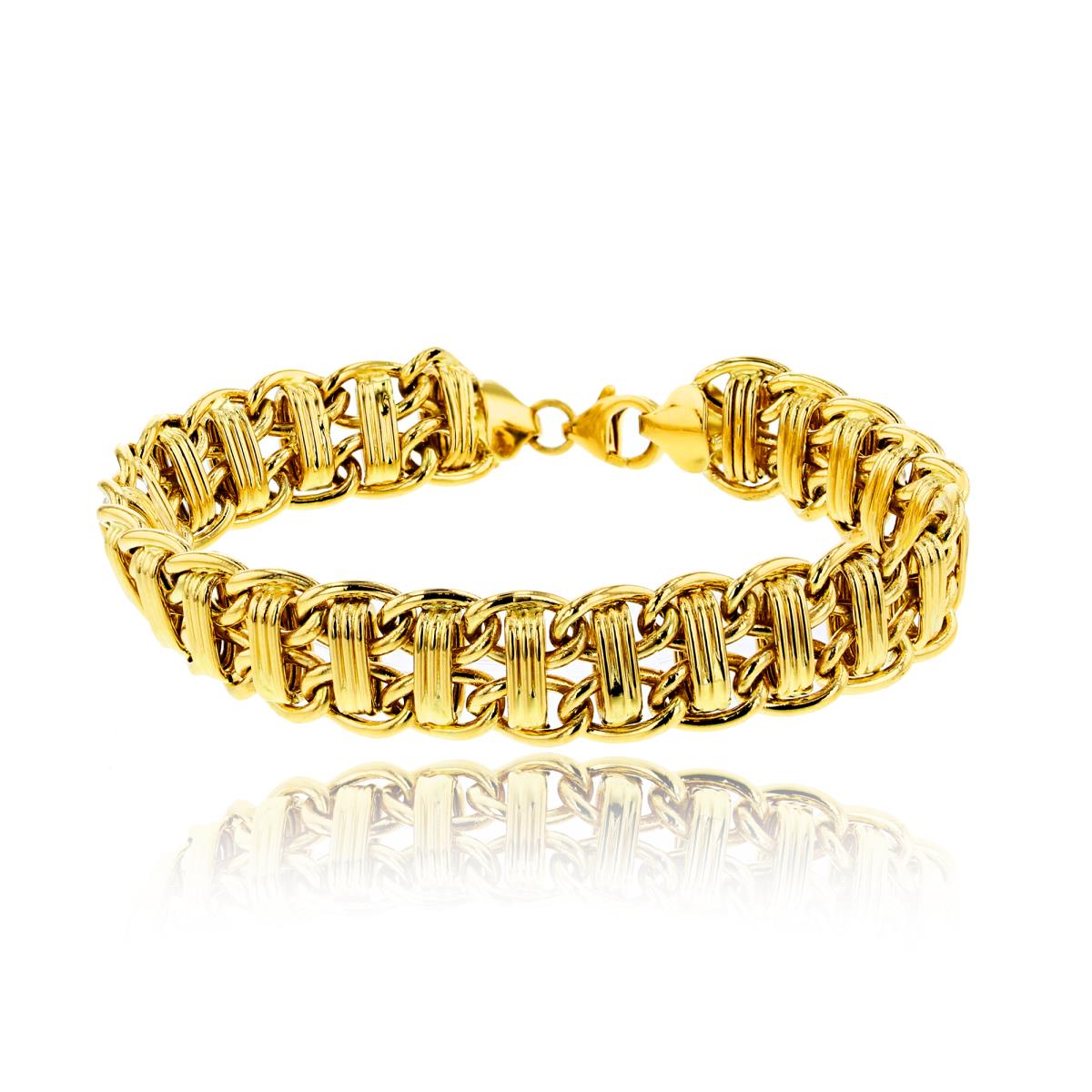 10K Yellow Gold Byzantine 7.75" Bracelet