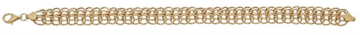 10K Yellow Gold 7.50" Hollow  Open Honeycomb Bracelet