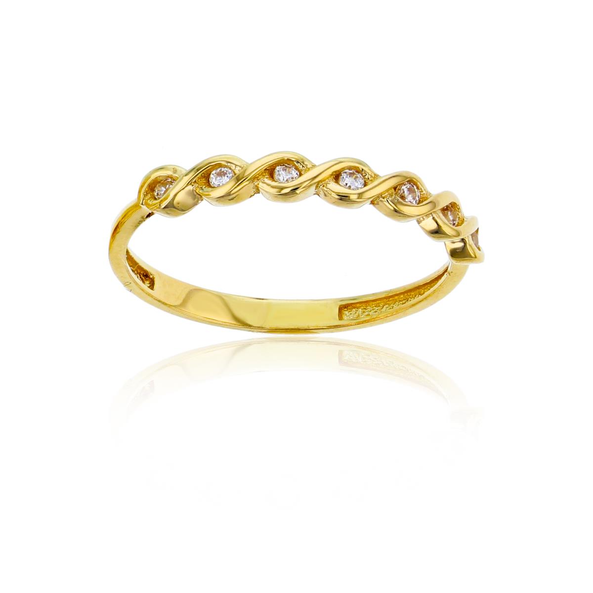 10K Yellow Gold 7-stones Twist Row Ring