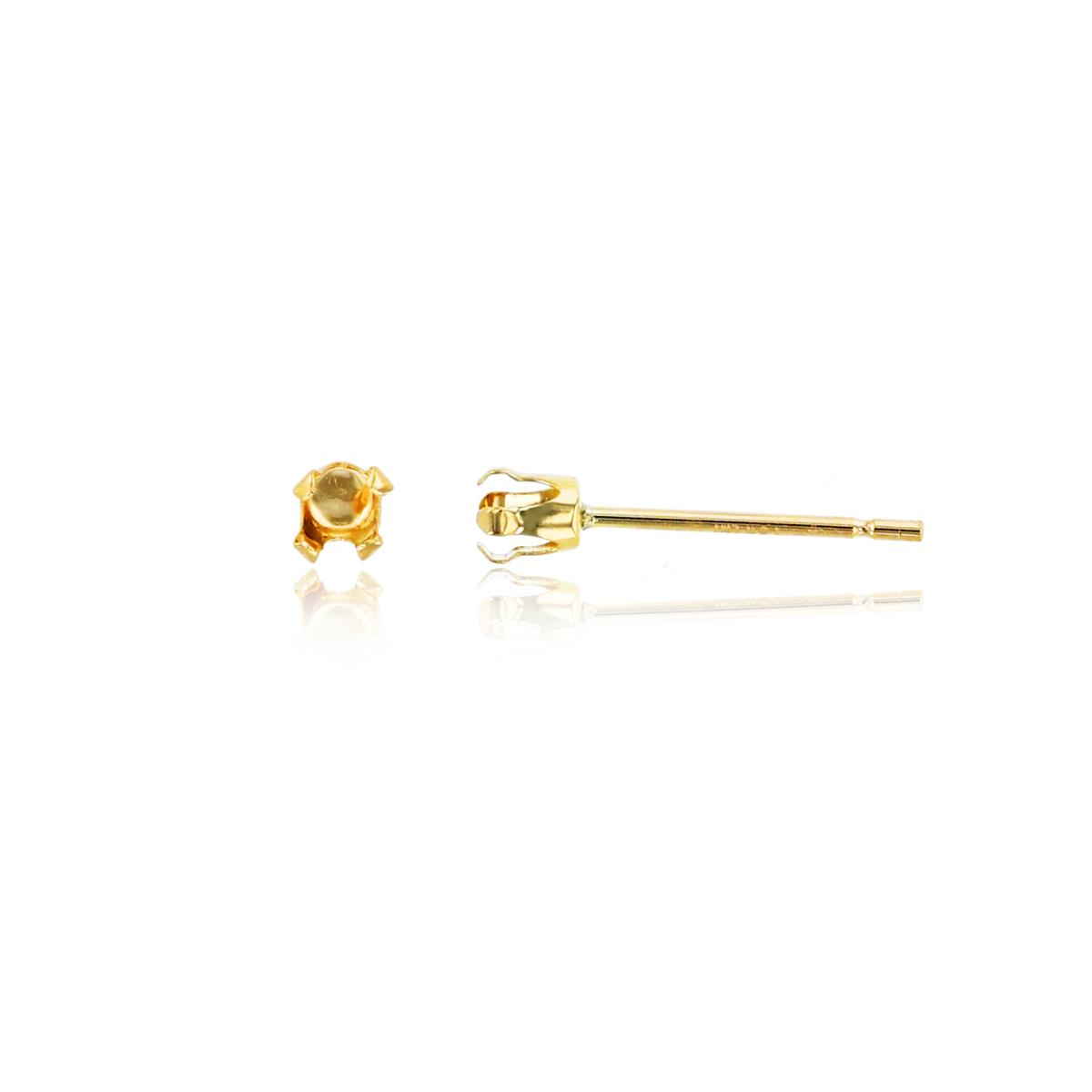 14K Yellow Gold 3mm Rd 4-Prong Stud Finding (PR)