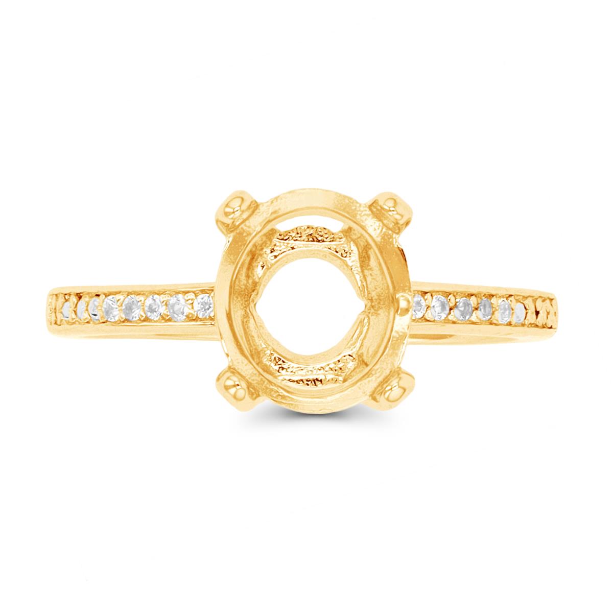 Sterling Silver Yellow 1mm Cr White Sapphire Channel Set Semi Mount Eng Ring