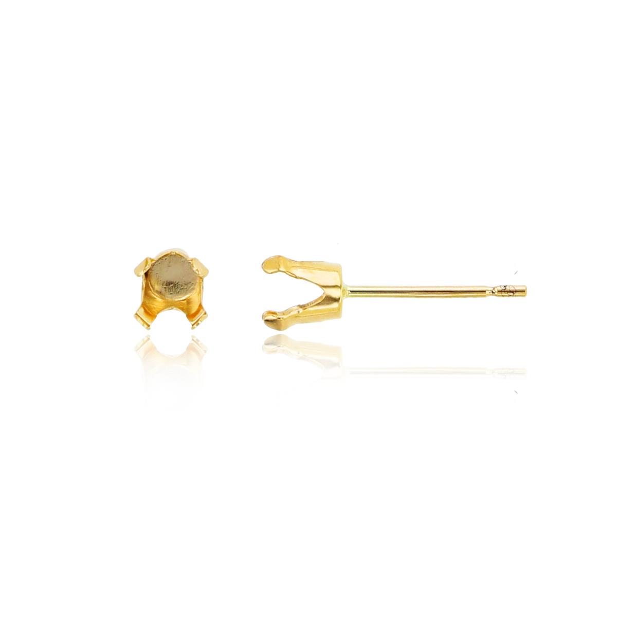 14K Yellow Gold 4mm Rd 4-Prong Stud Finding (PR)