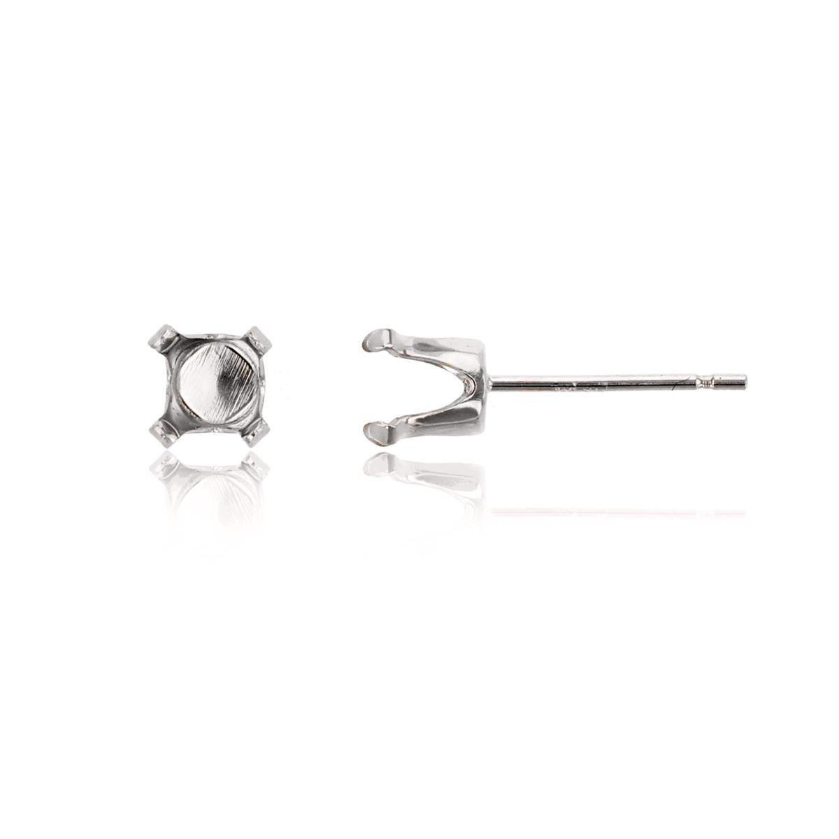 10K White Gold 5mm Rd 4-Prong Stud Finding (PR)