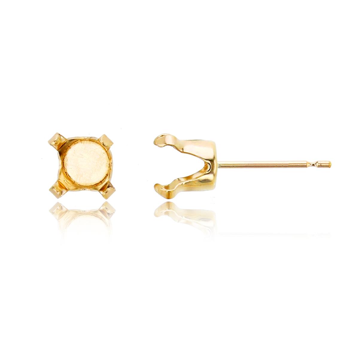 14K Yellow Gold 6mm Rd 4-Prong Stud Finding (PR)