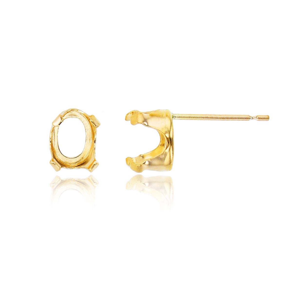10K Yellow Gold 5x3mm Oval 4-Prong Stud Finding (PR)