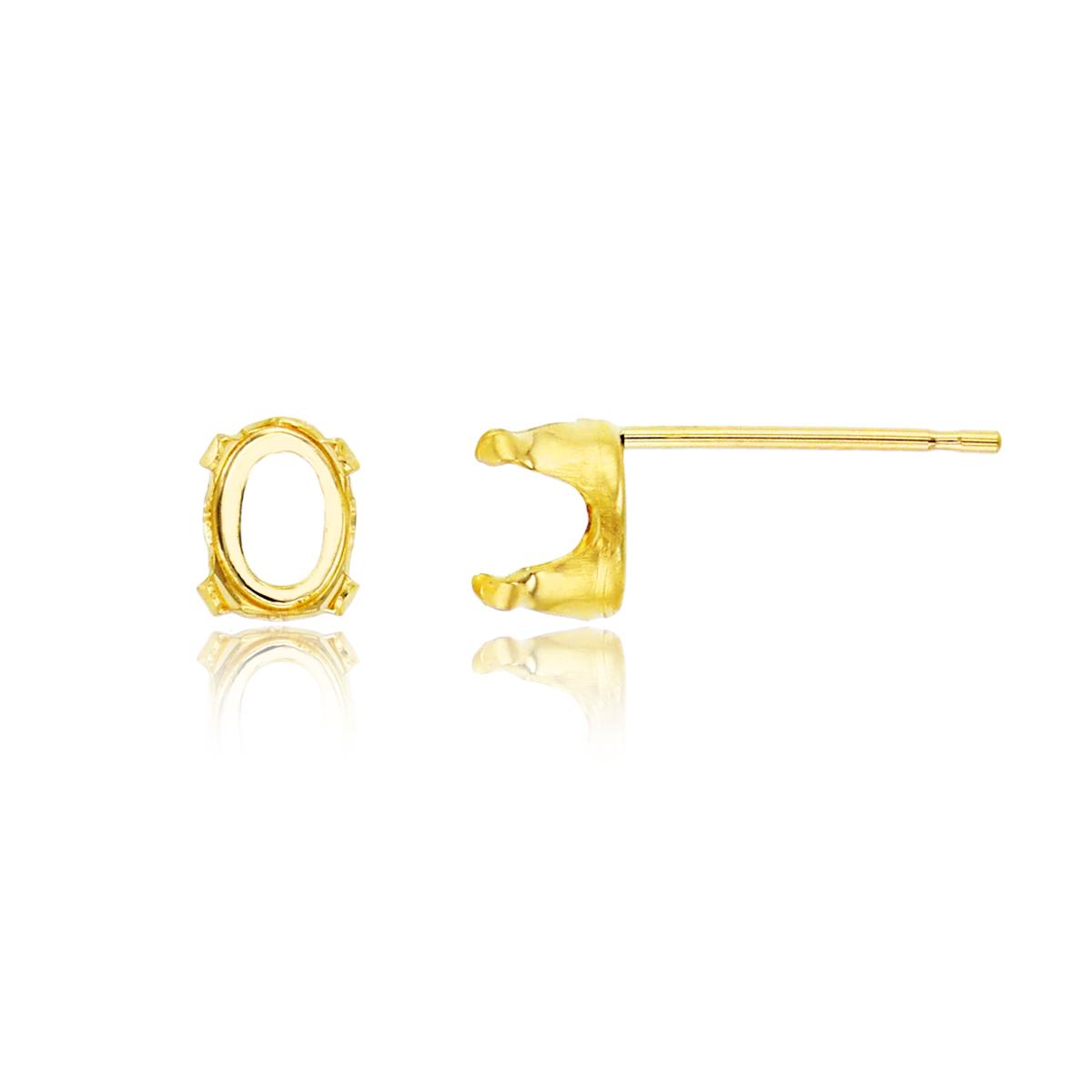 10K Yellow Gold 7x5mm Oval 4-Prong Stud Finding (PR)