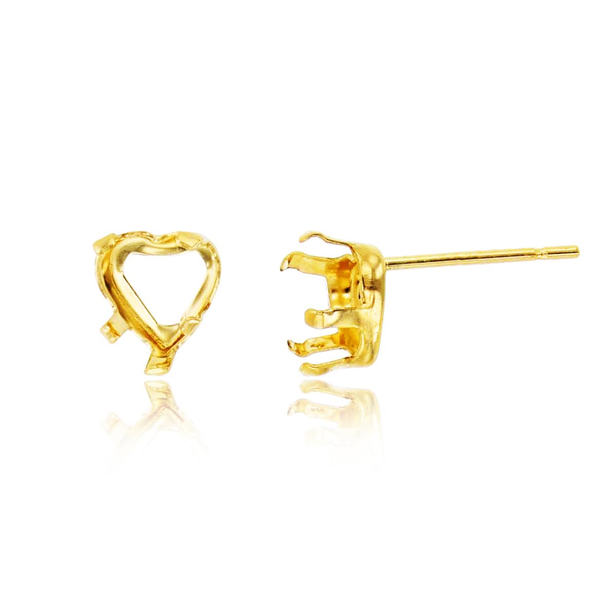 10K Yellow Gold 5x5mm Heart Prong Stud Finding (PR)