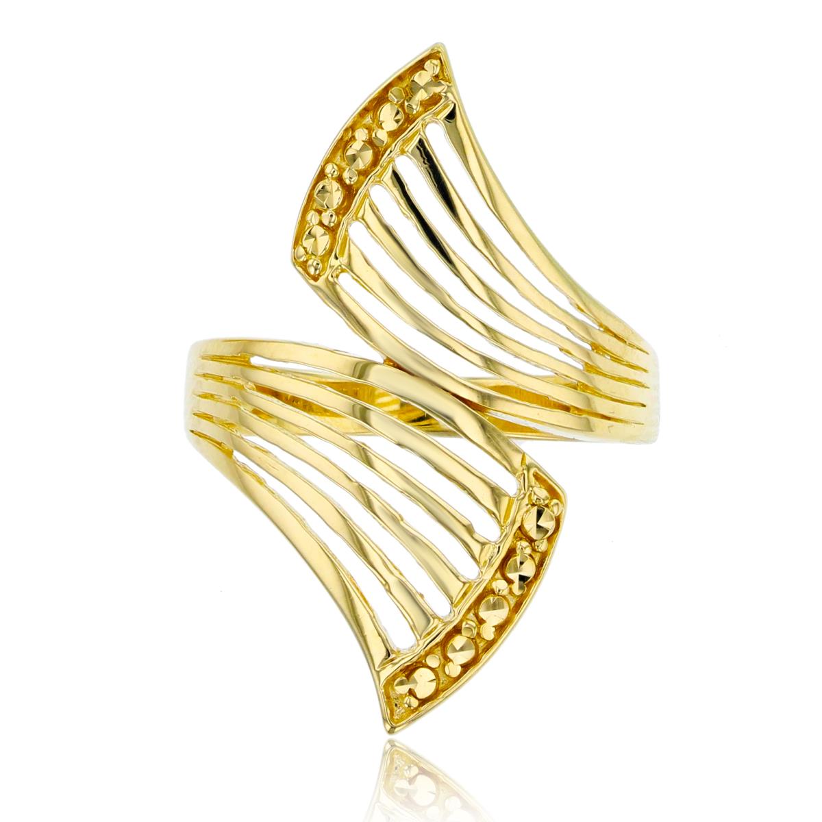 14K Yellow Gold Multi-Strand Overlapping Fashion Ring