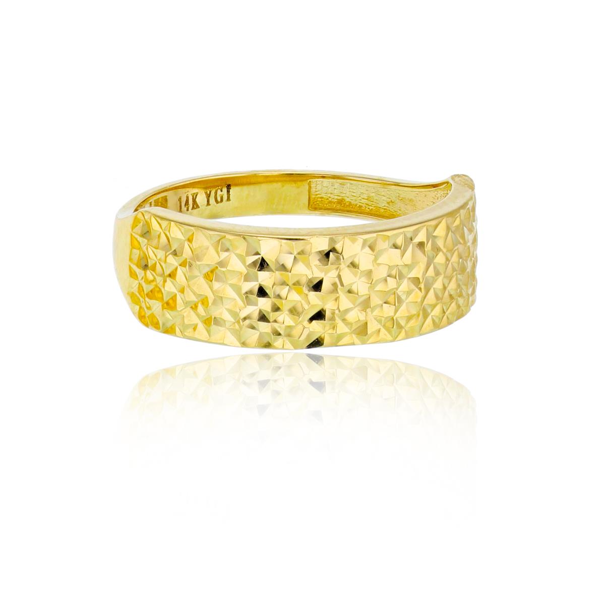 14K Yellow Gold 6.5mm Wide Diamond Cut Band