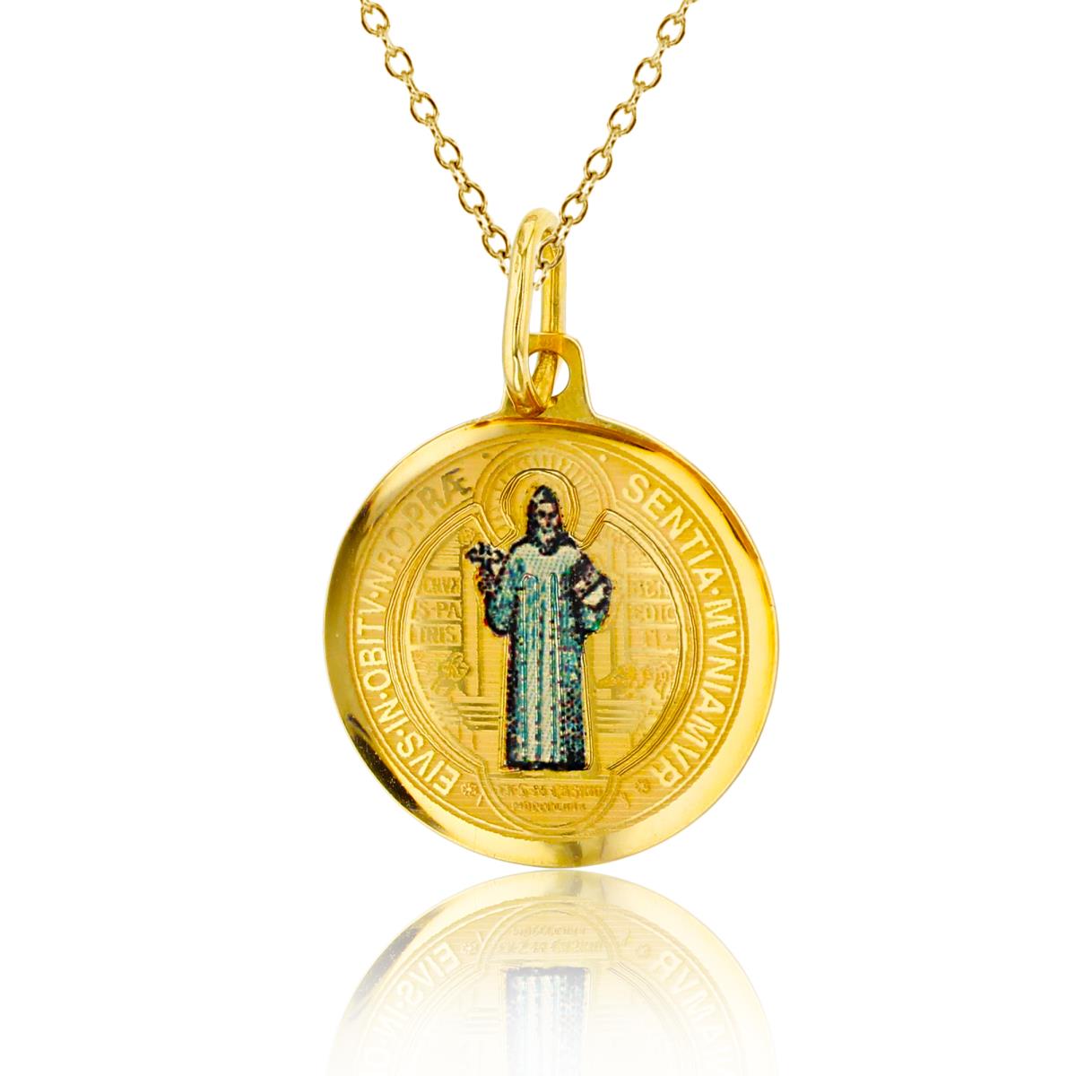 14K Yellow Gold Image Jesus Icon 18" Necklace