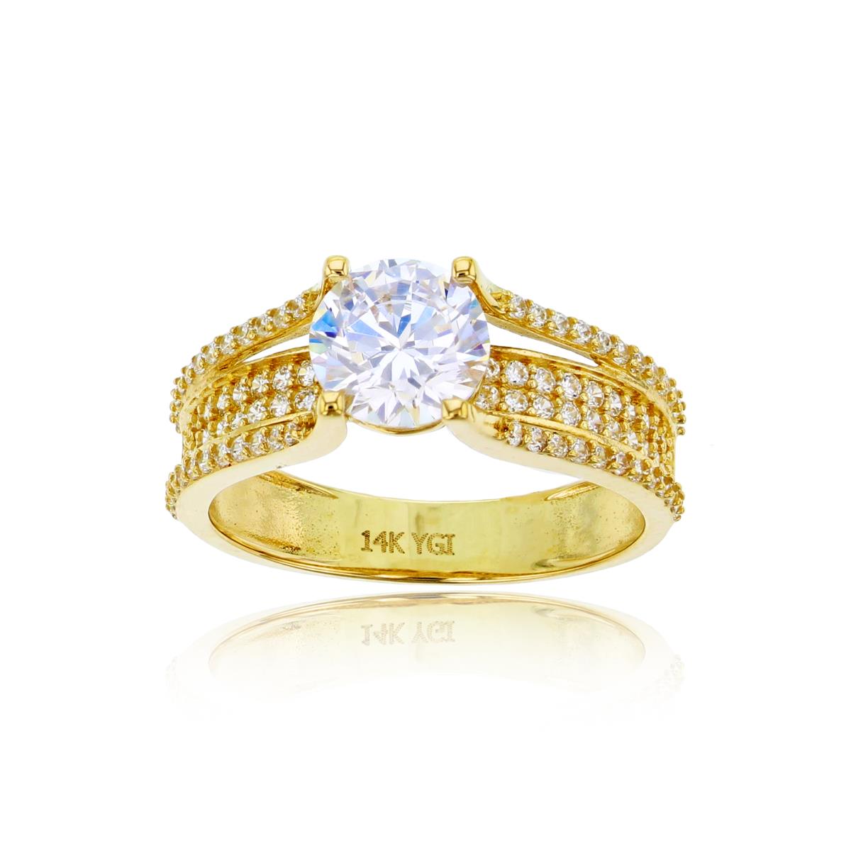 14K Yellow Gold 7mm Rnd CZ Anniversary Ring