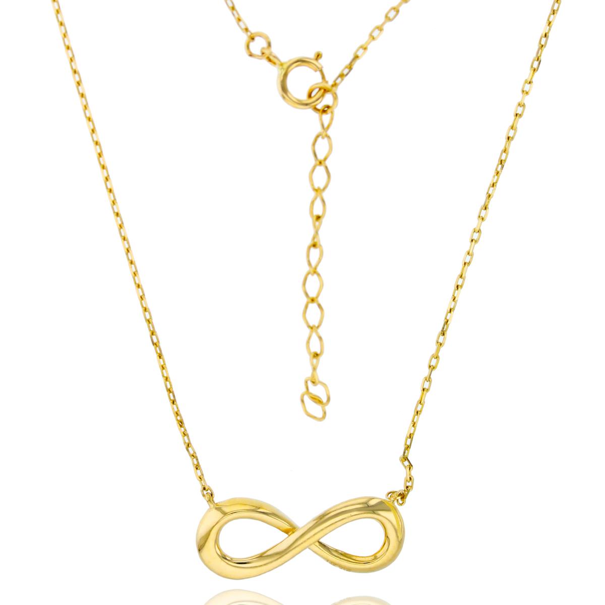 14K Yellow Gold Infinity 17"+1"ext Necklace