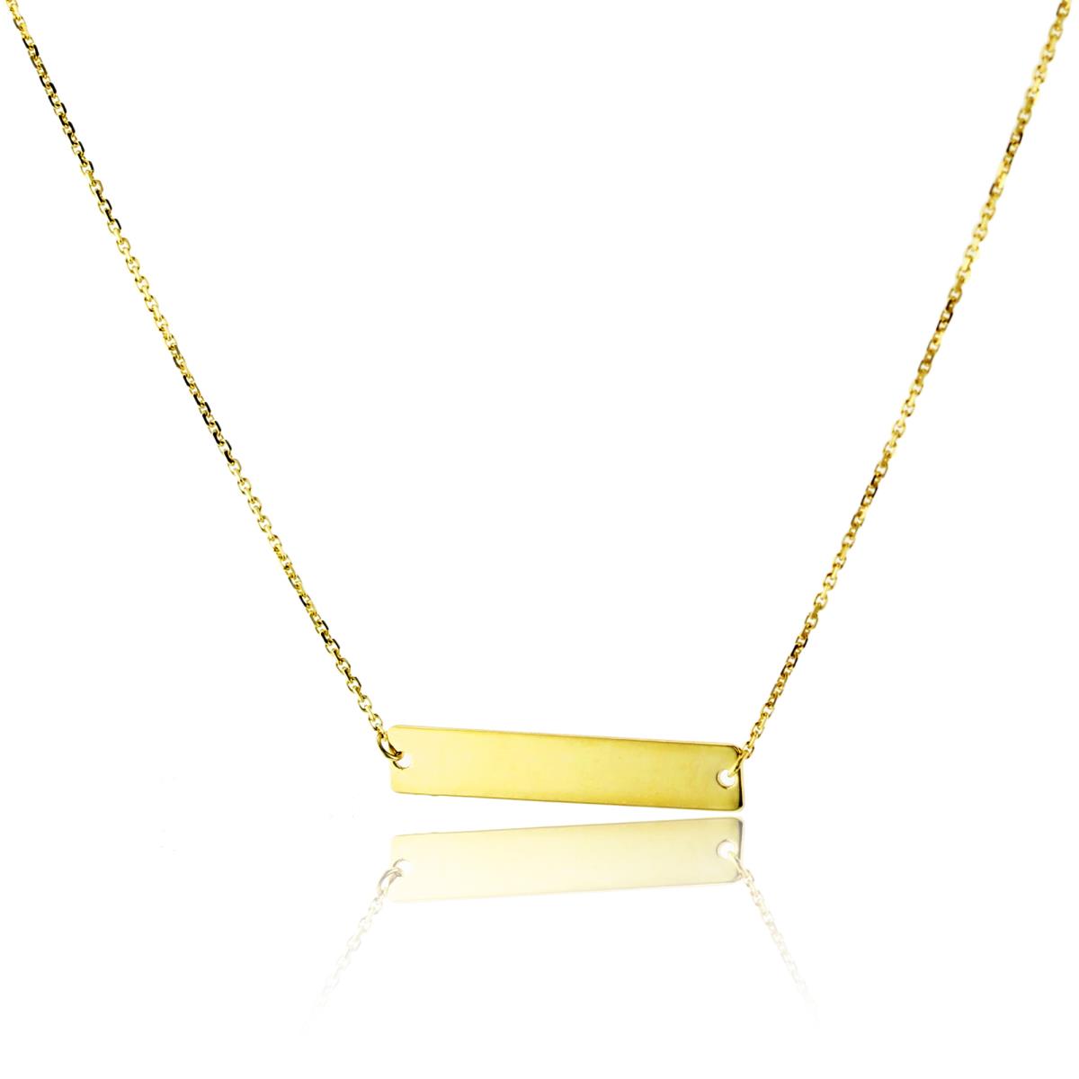 10K Yellow Gold Engravable Bar 18" Necklace