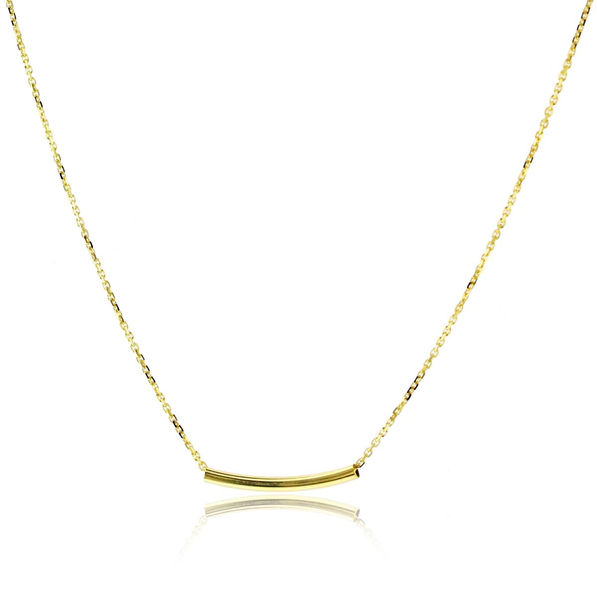 10K Yellow Gold Polished Tube 18" Necklace