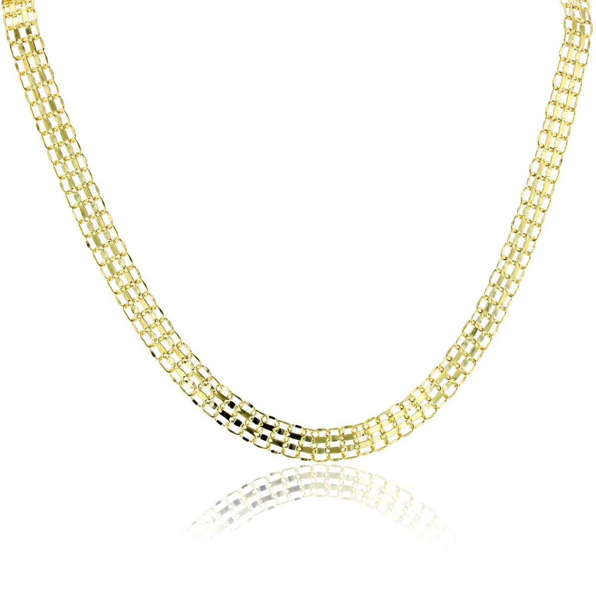 10K Yellow Gold Diamond Cut Flexy Multilinked 17.5"Necklace