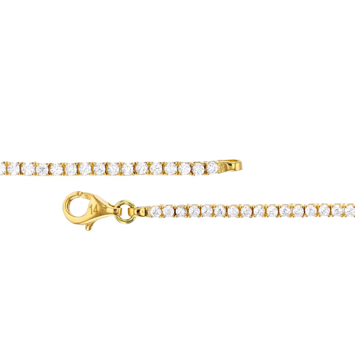 14K Yellow Gold Rnd CZ Single Row Straight Bracelet