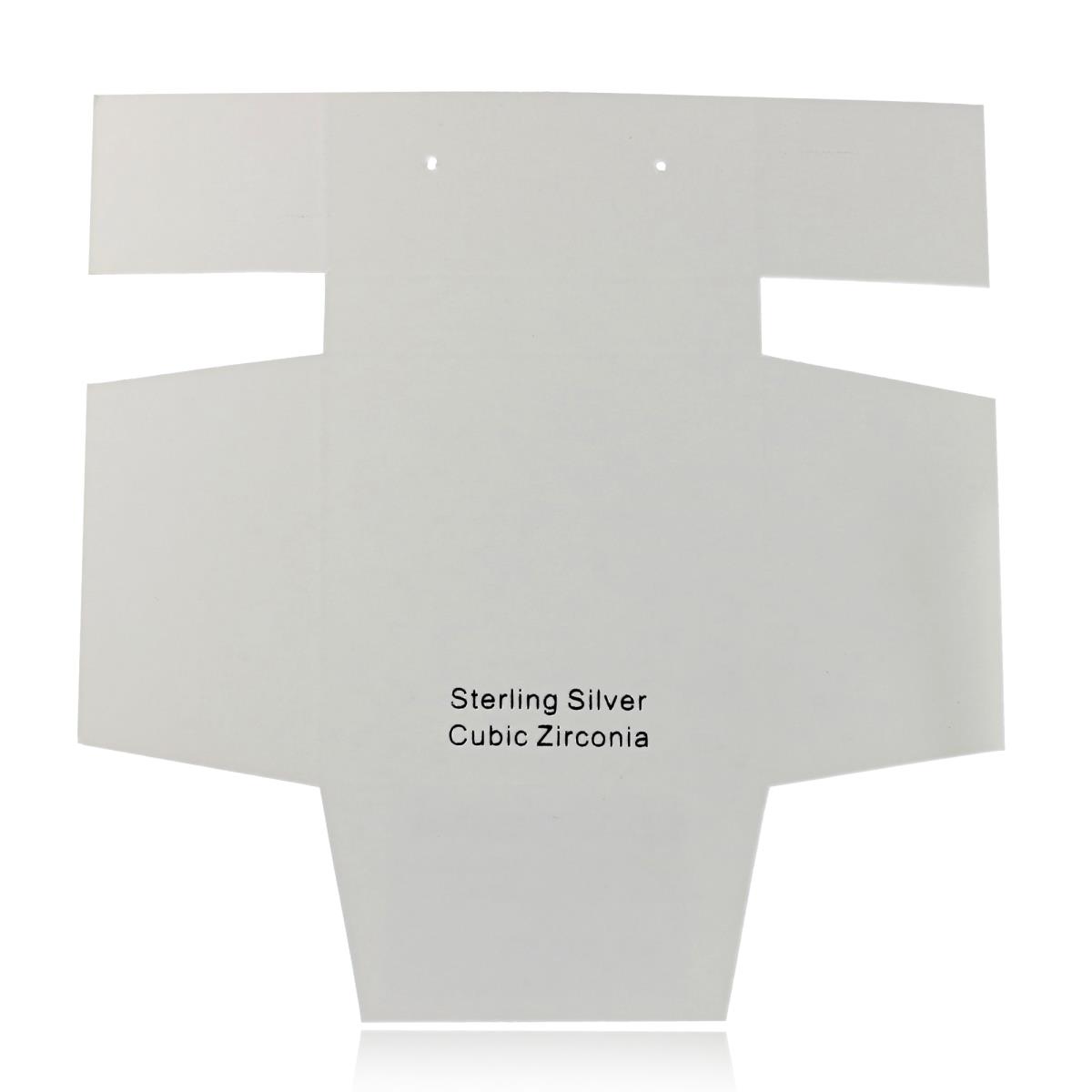 Sterling Silver Cubic Zirconia 64x64x43mm Art Paper 1 Pair of Huggies Box Insert