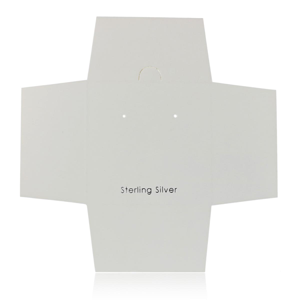 Sterling Silver 64x64x43mm Art Paper 1 Pair of Studs Box Insert