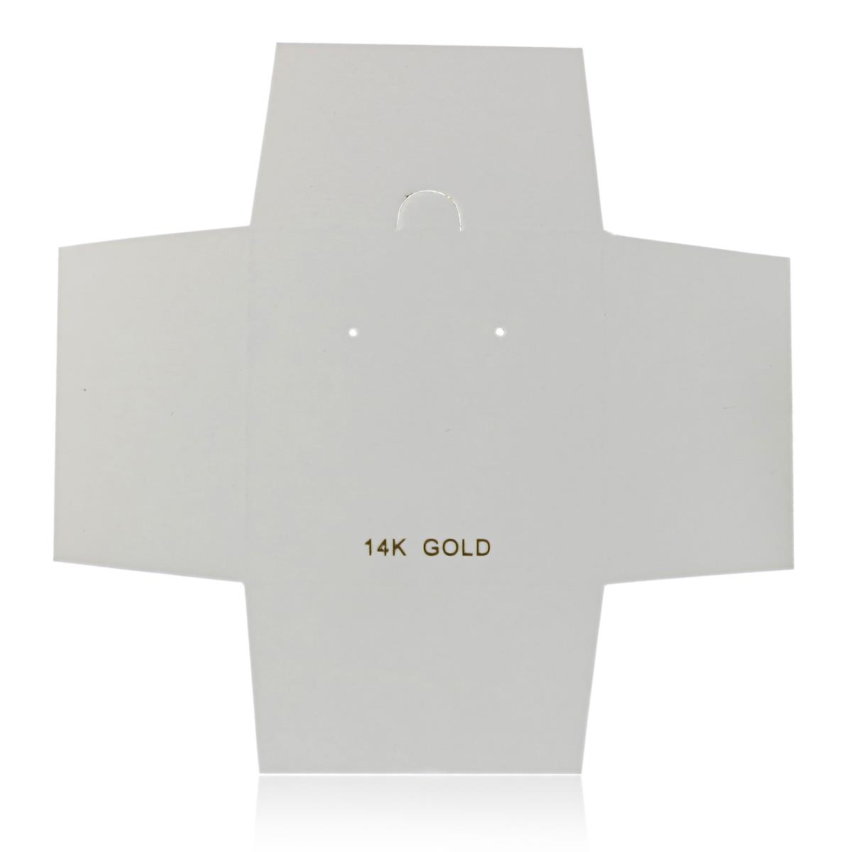 14K Gold 64x64x43mm Art Paper 1 Pair of Studs Box Insert