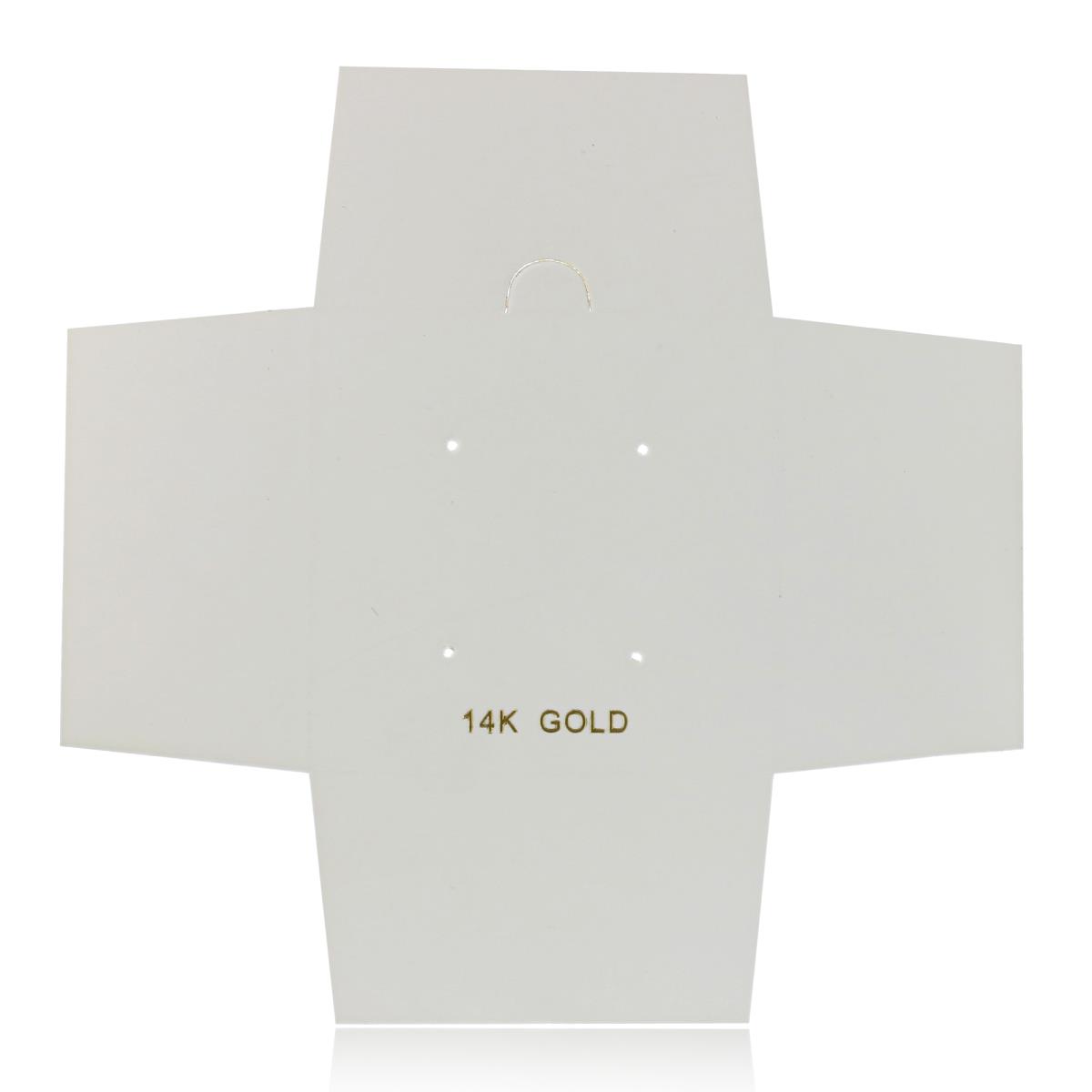 14K Gold 64x64x43mm Art Paper 2 Pairs of Studs Box Insert