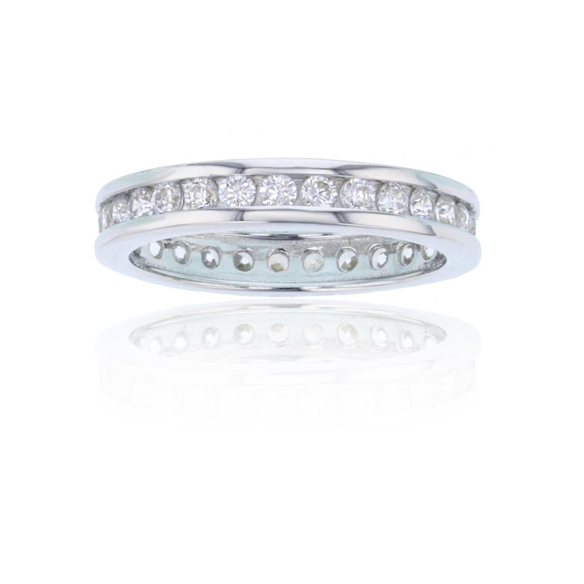 Sterling Silver Round Channel Set Eternity Ring