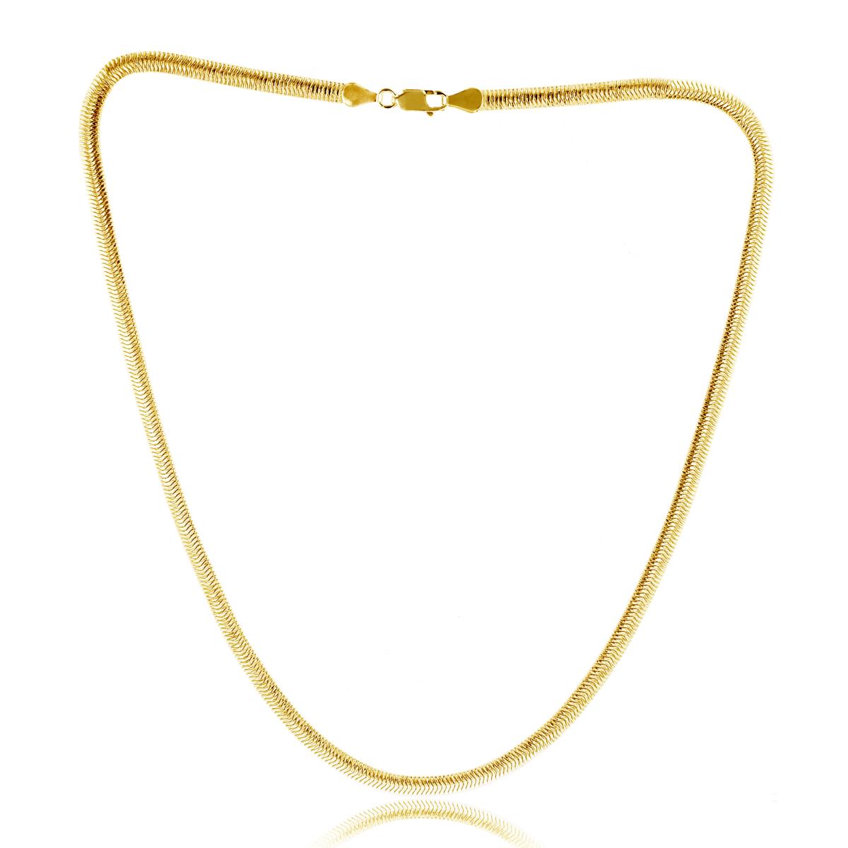 Sterling Silver Yellow 1-Micron Hollow Herringbone Chain 18" Necklace