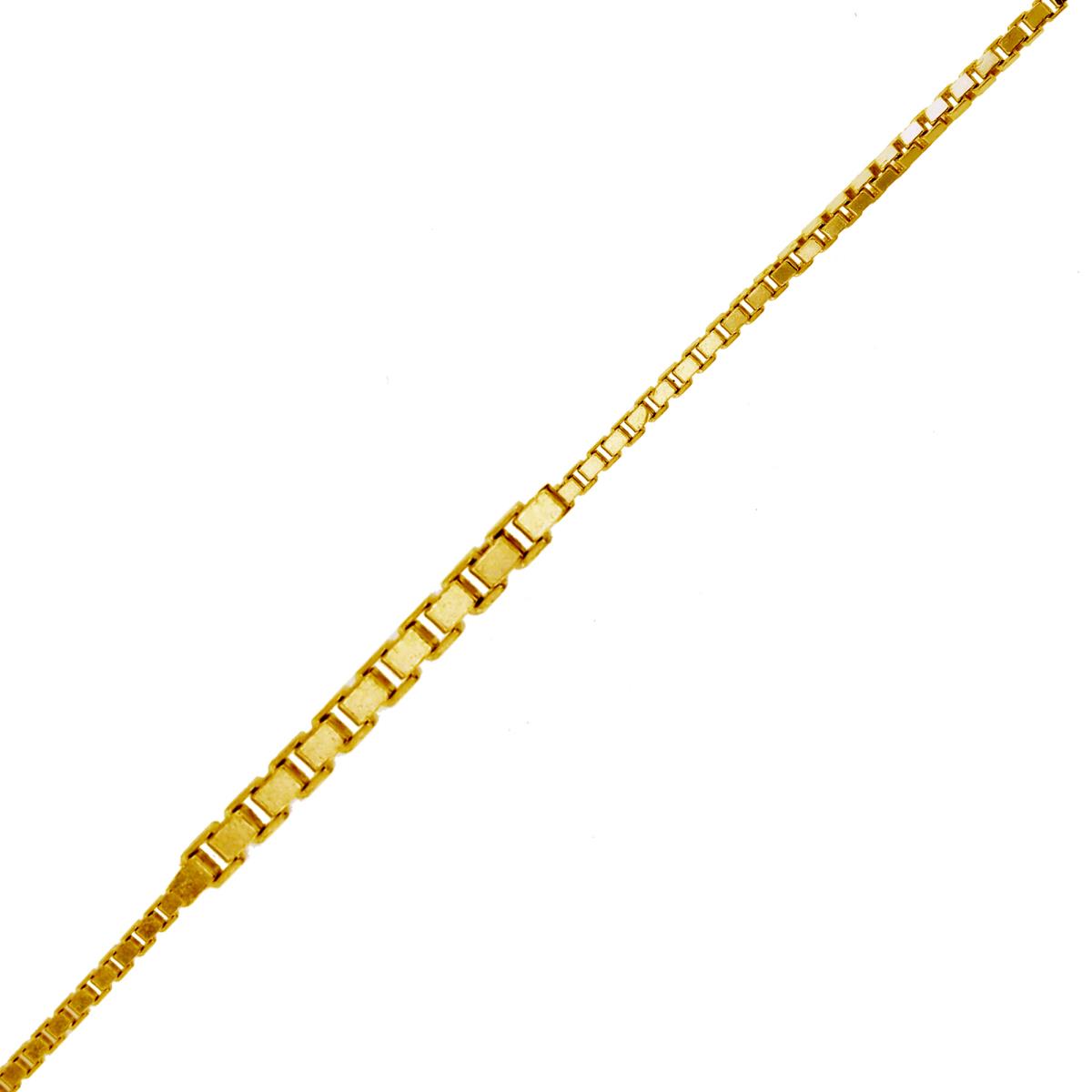 Sterling Silver Yellow 1-Micron 1.15mm 7.25" 073 DC Box Chain