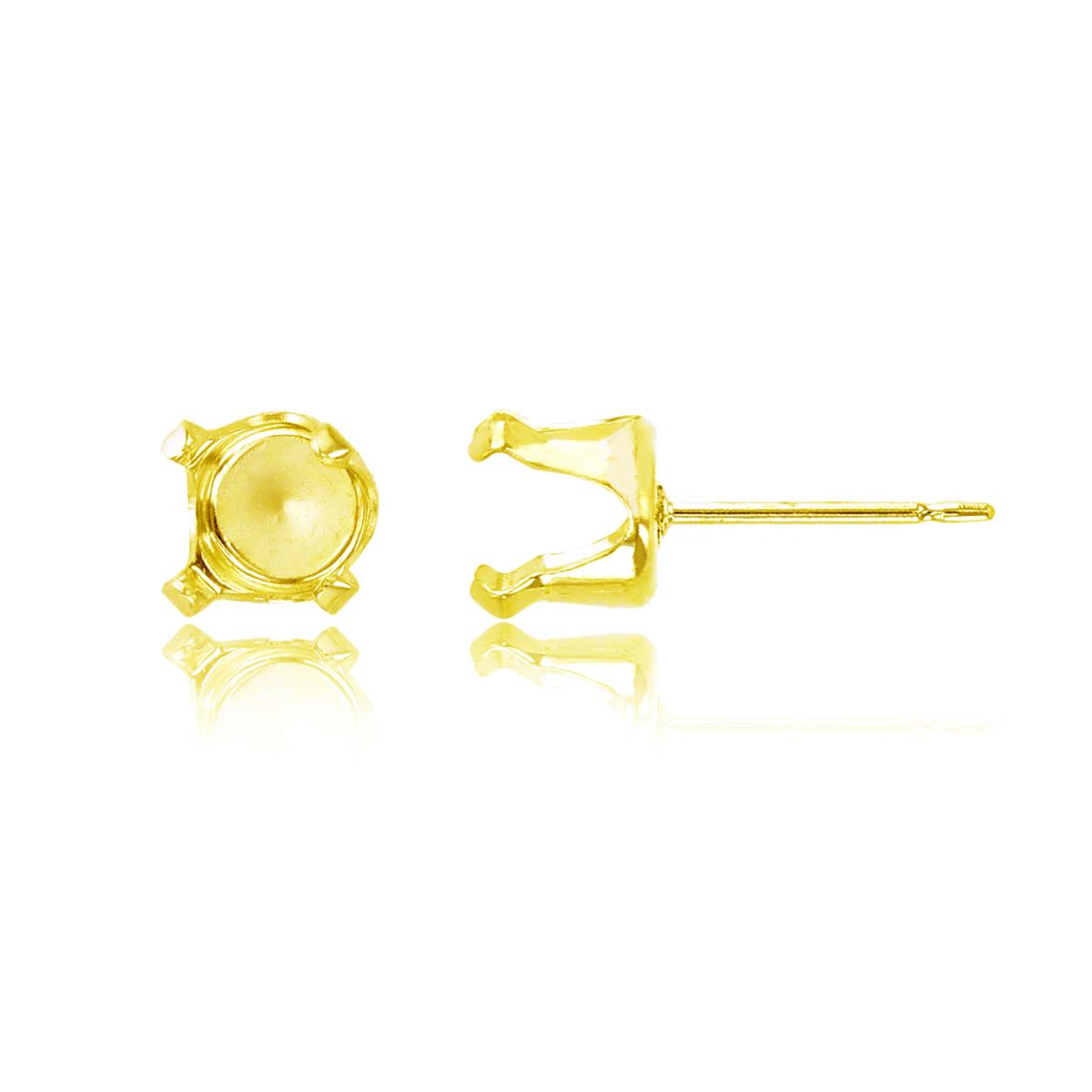 Sterling Silver Yellow 6mm Round Prong Snap Stud Finding (PR)