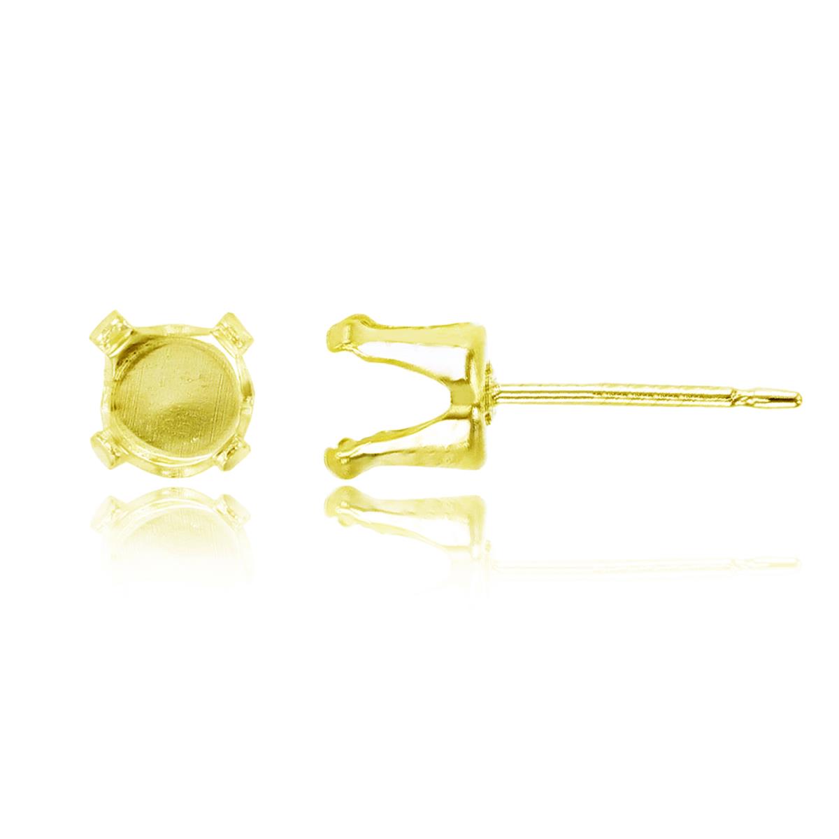 Sterling Silver Yellow 5mm Round Prong Snap Stud Finding (PR)