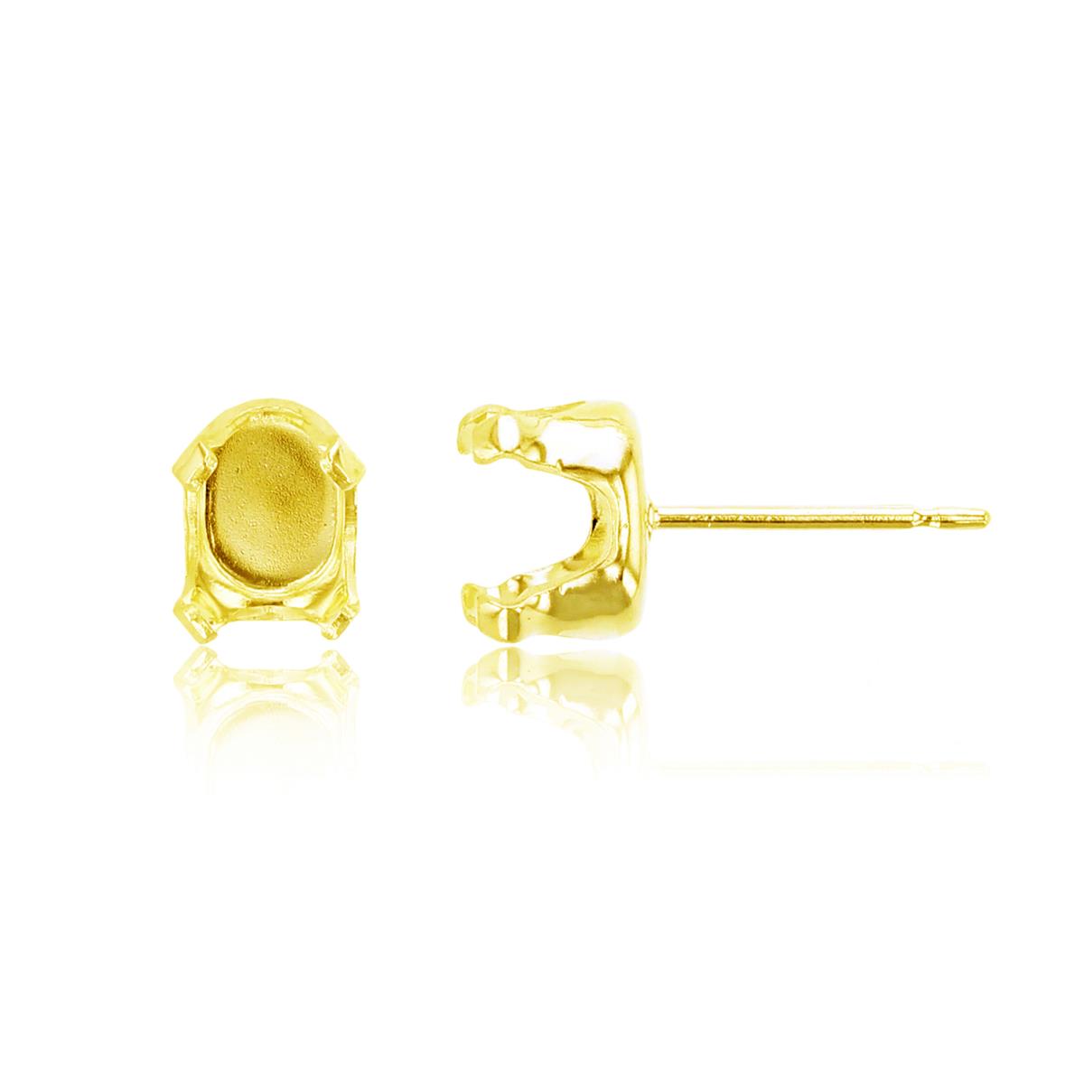 Sterling Silver Yellow 7x5mm Oval Prong Snap Stud Finding (PR)