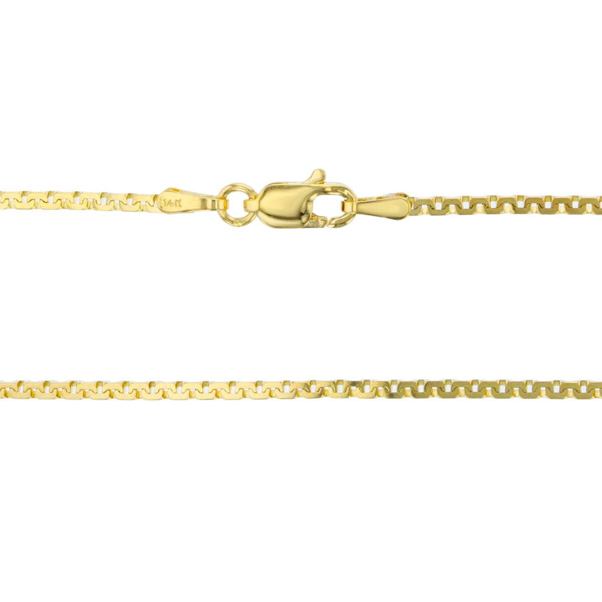 14K Yellow Gold 1.3mm DC Box Cable 18"Chain