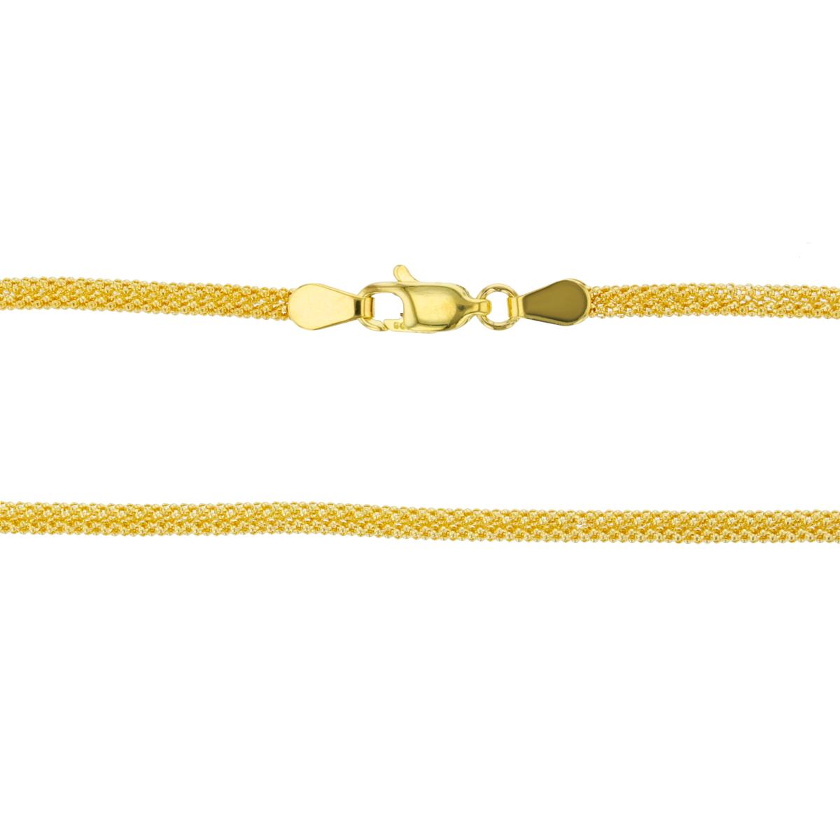 14K Yellow Gold Double Popcorn Chained 18"Chain