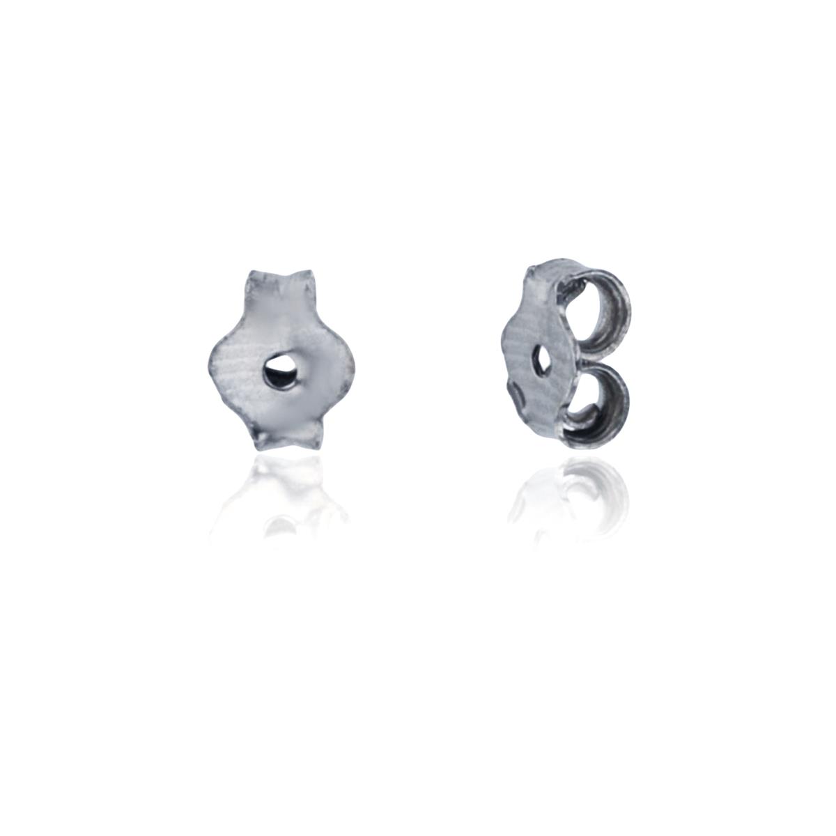 Sterling Silver Rhodium 5X4mm (1pc) Earring Back 