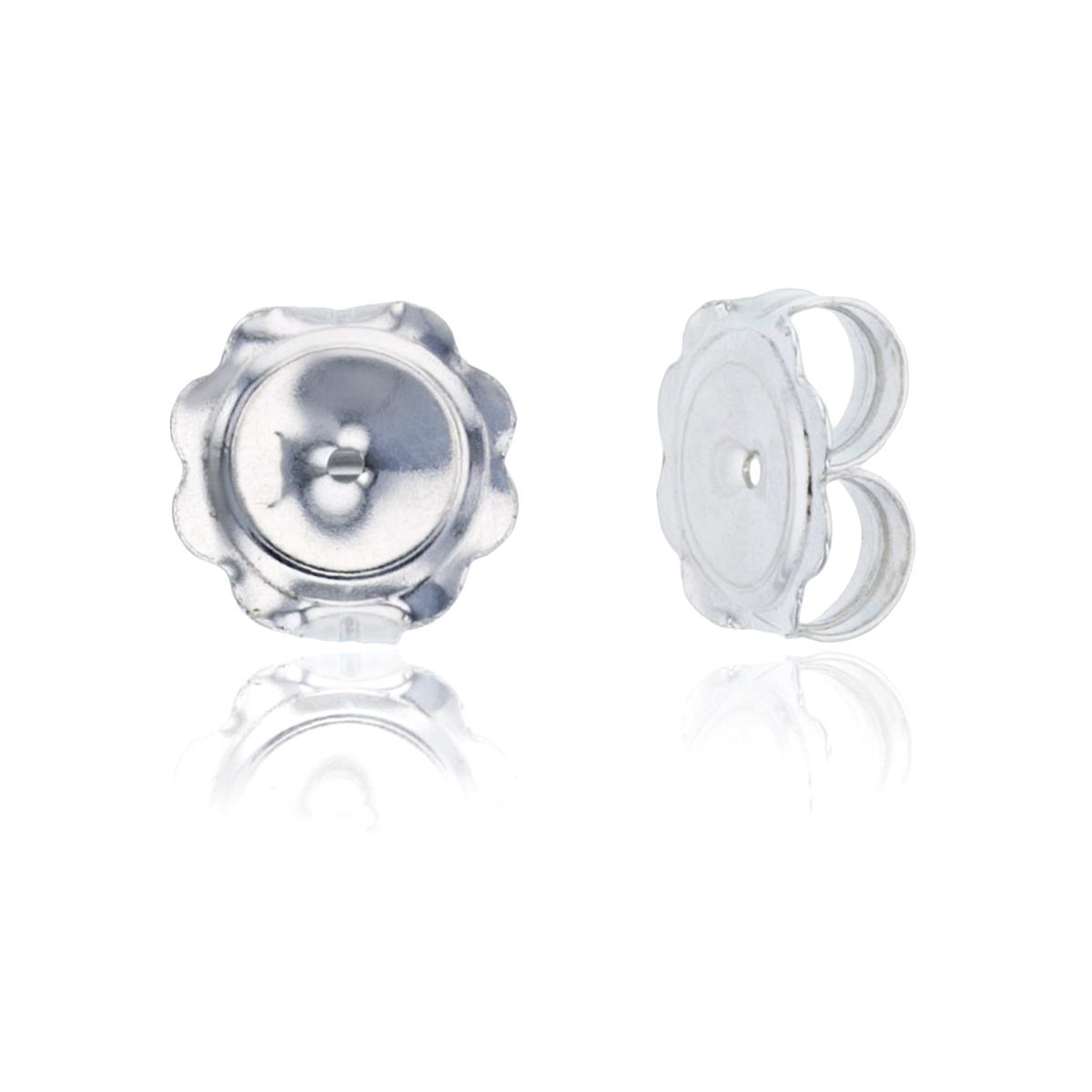 Sterling Silver Plated 10mm Flower Earring Back Finding (1pc)