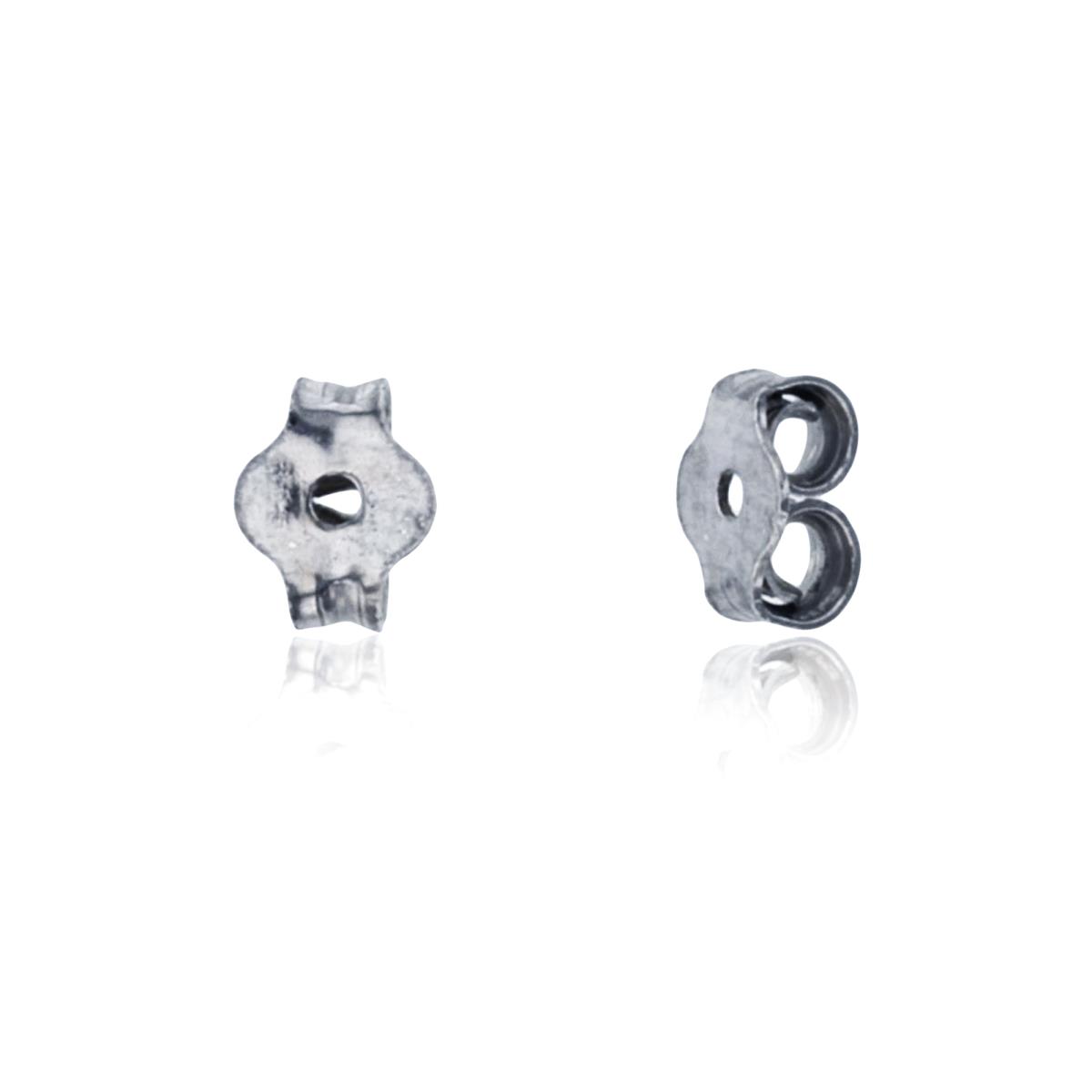 Sterling Silver Rhodium 5X4mm Earring Back Finding (1pc)