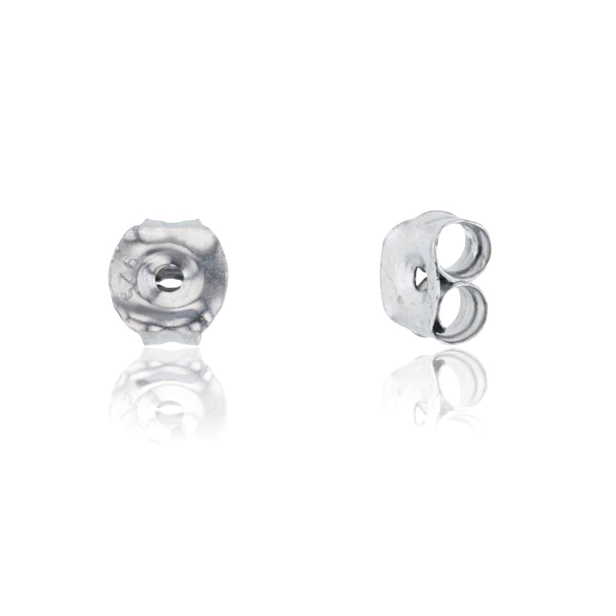 Sterling Silver Rhodium 5X4.5mm Earring Back Finding (1pc)