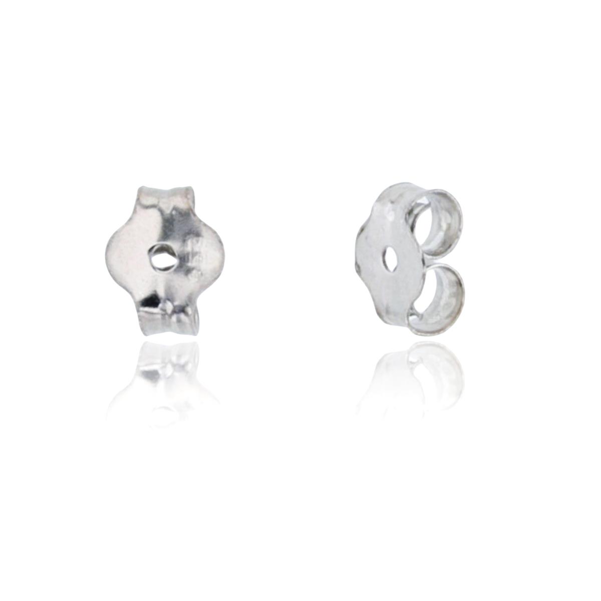 Sterling Silver Rhodium 5X4mm Earring Back Finding (1pc)