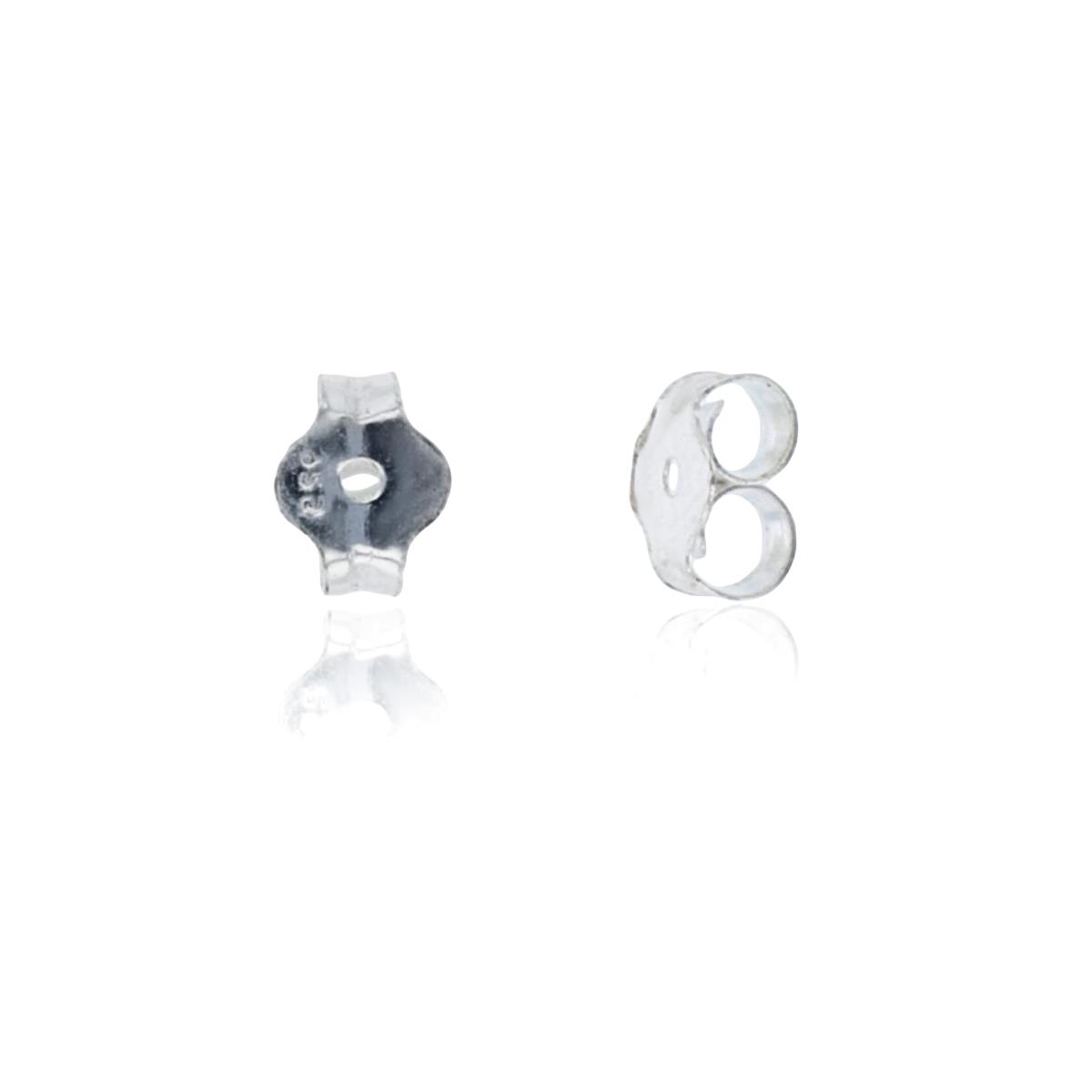 Sterling Silver Plated 5X4mm Earring Back Finding (1pc)