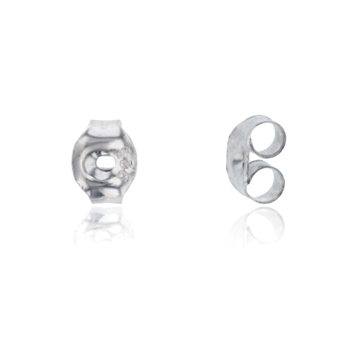 Sterling Silver Rhodium 4X3.5mm Earring Back Finding (1pc)