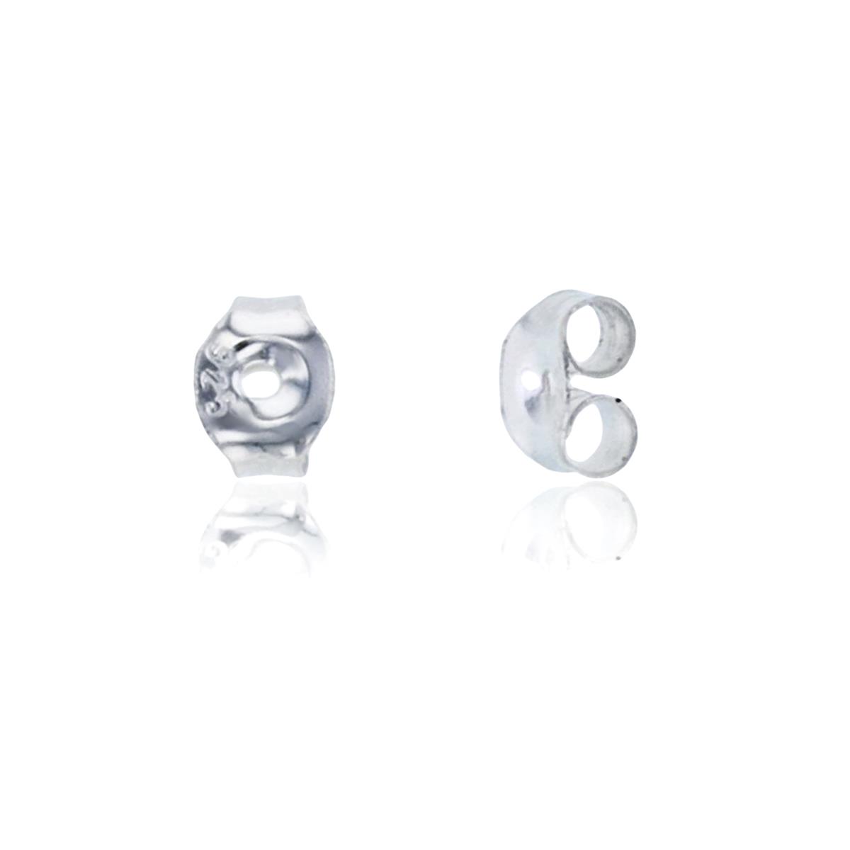 Sterling Silver Plated 4X3.5mm Earring Back Finding (1pc)