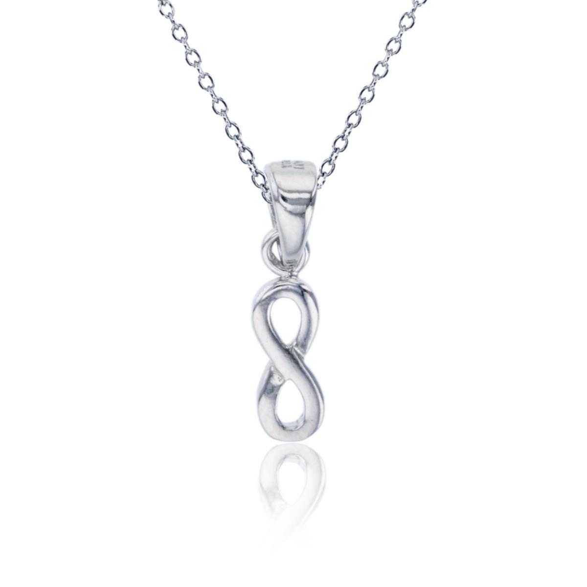 Sterling Silver Rhodium Polished Infiniti 18"Necklace