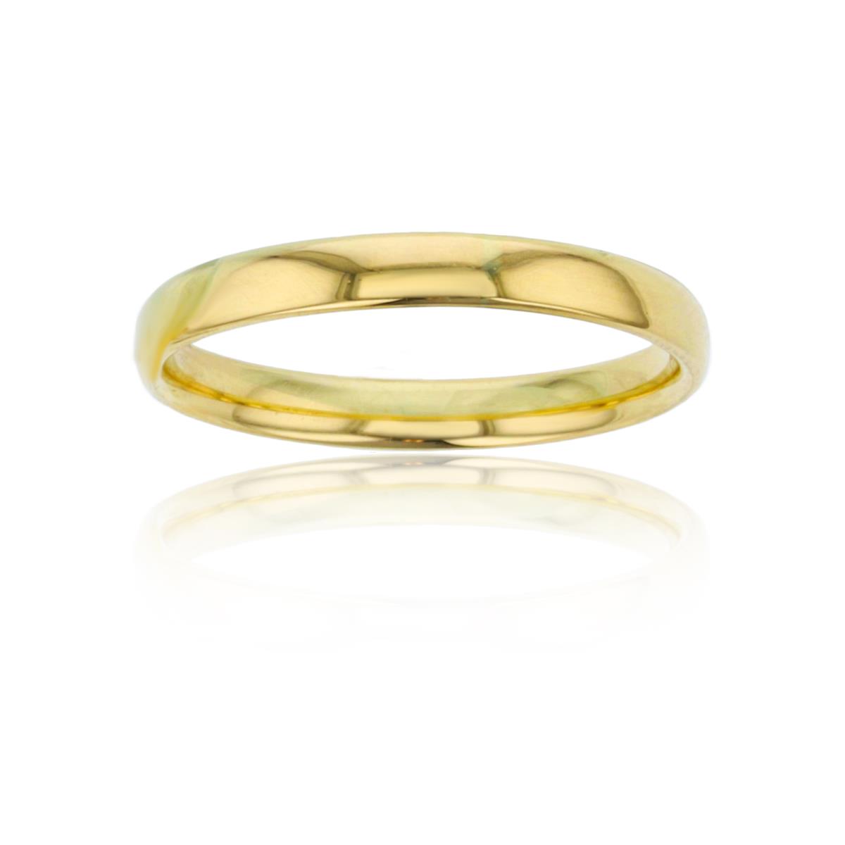 14K Yellow Gold Polished 3mm Comfort Fit Wedding Band