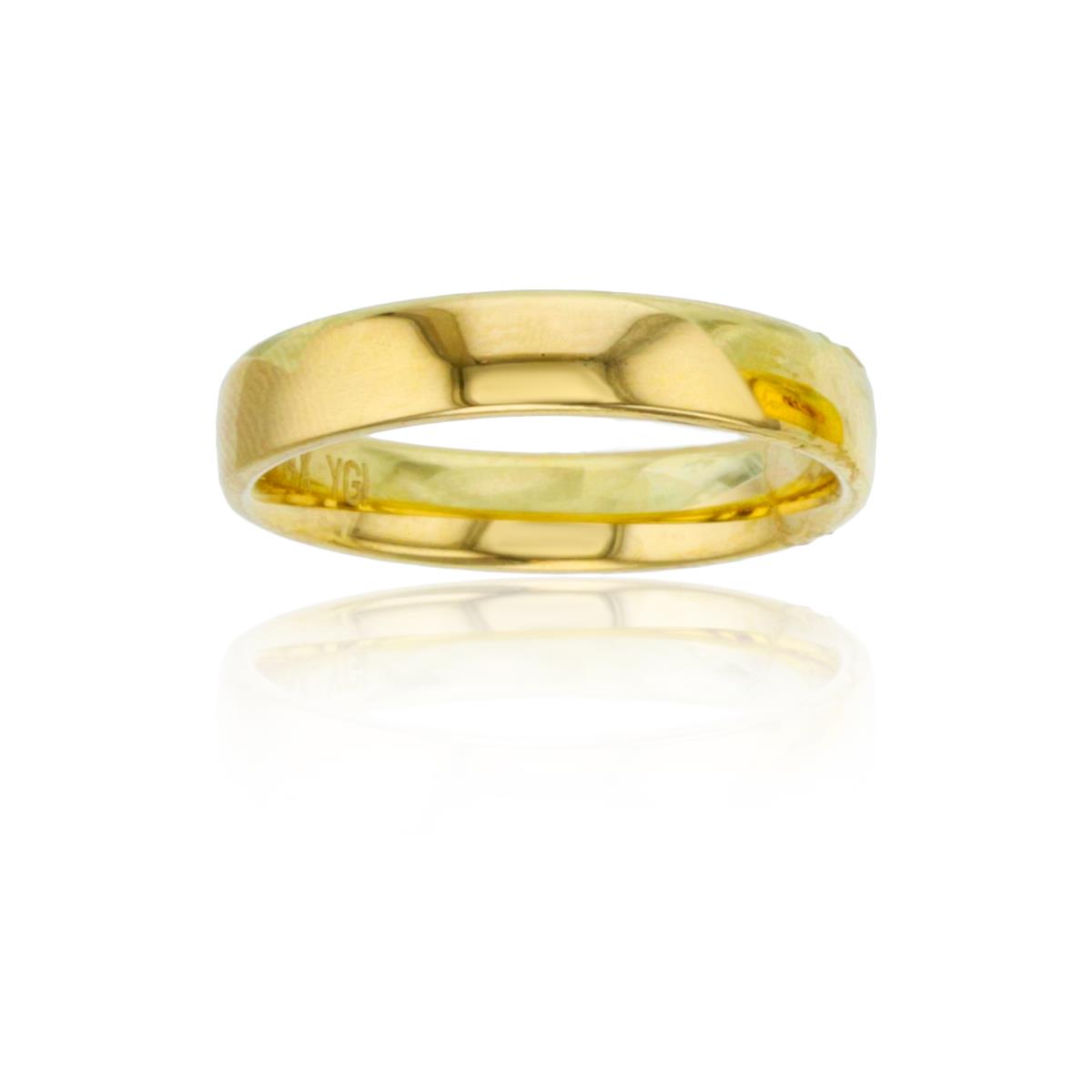 14K Yellow Gold Polished 4mm Comfort Fit Wedding Band