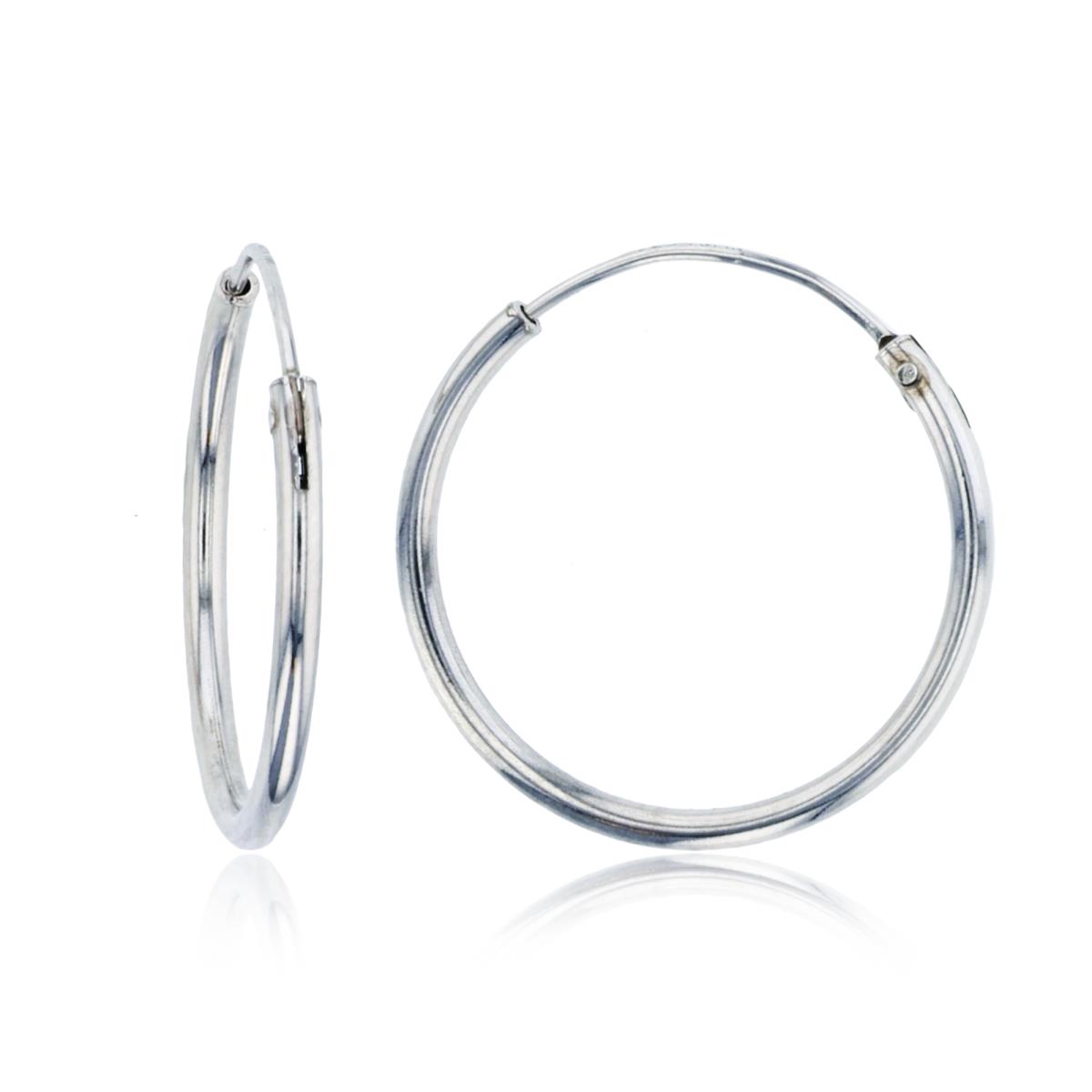 Sterling Silver Rhodium 20x1.50mm Polished Endless Hoop Earring