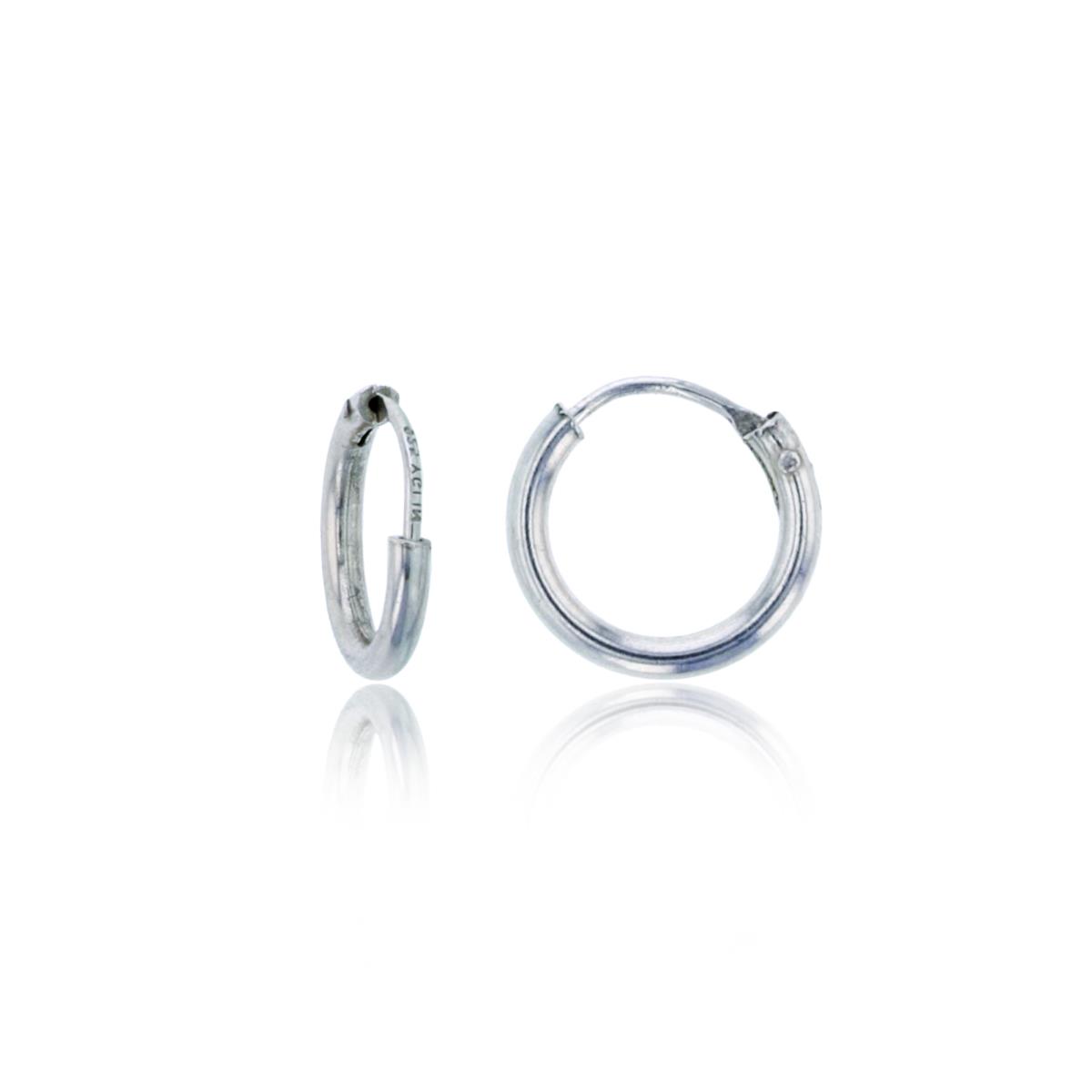 Sterling Silver Rhodium 10x1.50mm Hoop Polished Endless Earring
