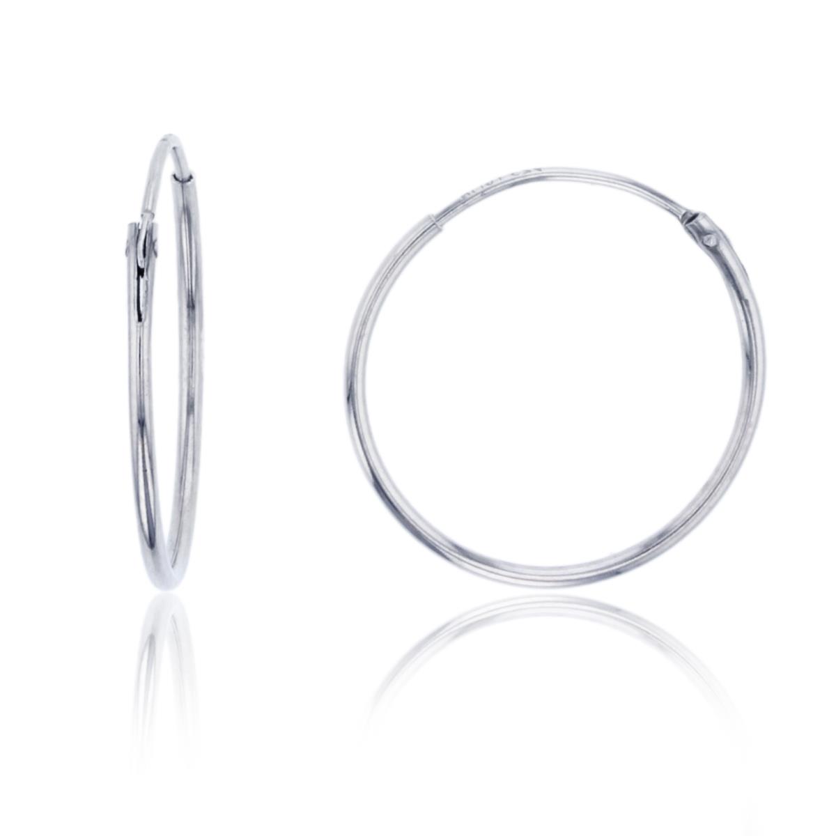 Sterling Silver Rhodium 18x1mm Polished Endless Huggie Earring