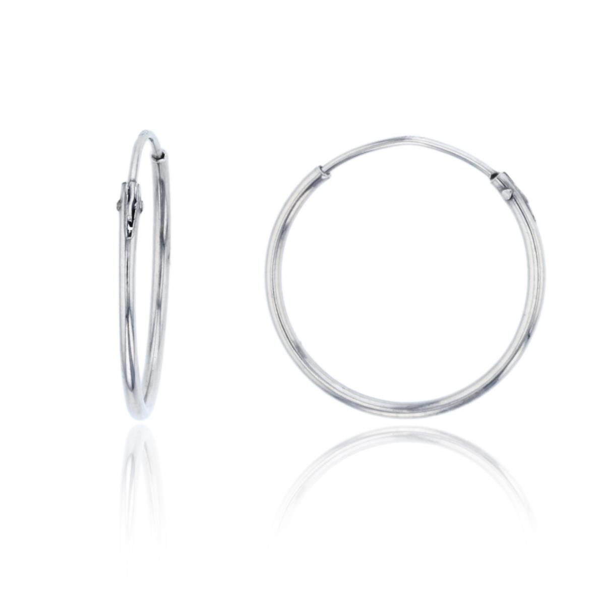 Sterling Silver Rhodium 16x1mm Polished Endless Huggie Earring
