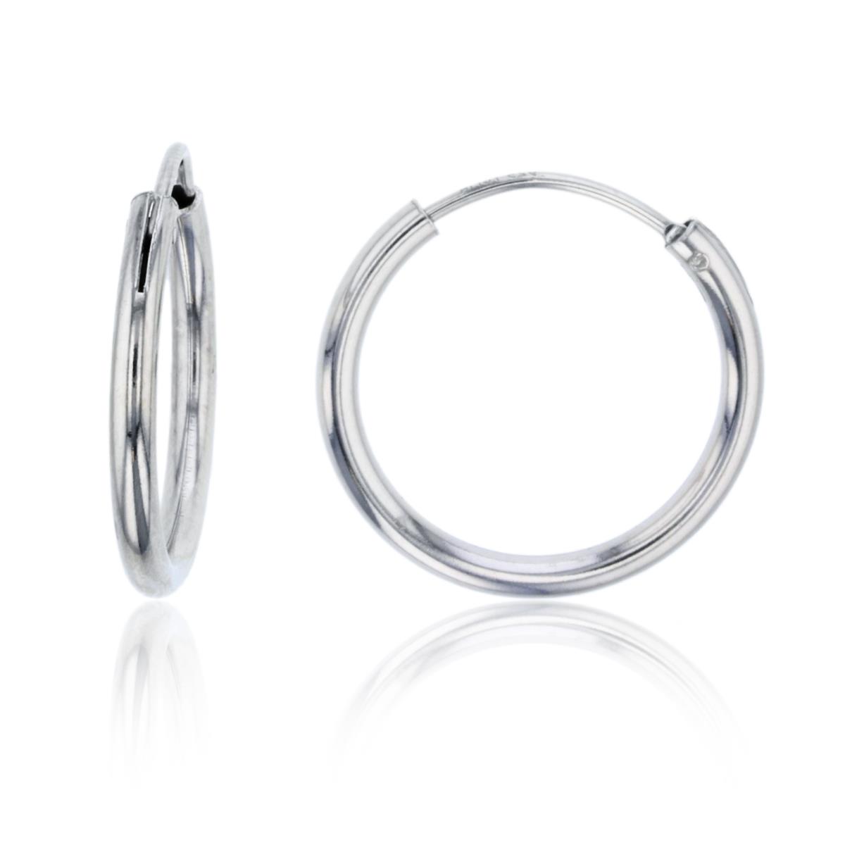Sterling Silver Rhodium 20x2mm Polished Endless Hoop Earring