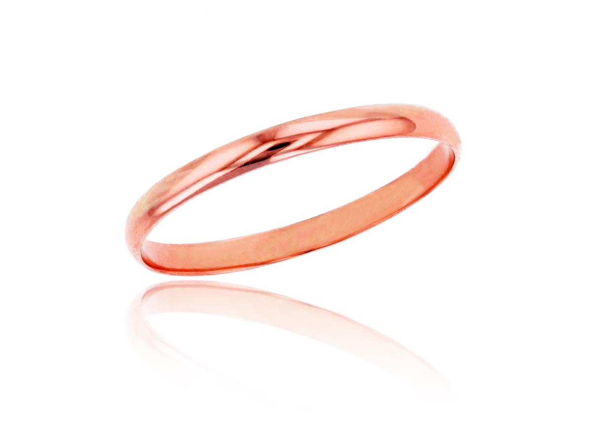 10K Rose Gold 2mm Polished Plain Wedding Band